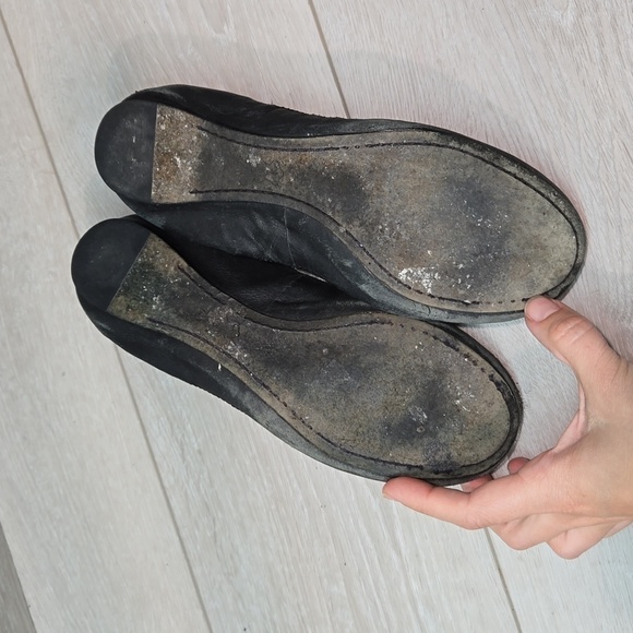 Tory Burch Logo Leather Ballet Flats slip on shoes sz 7M - Picture 14 of 16